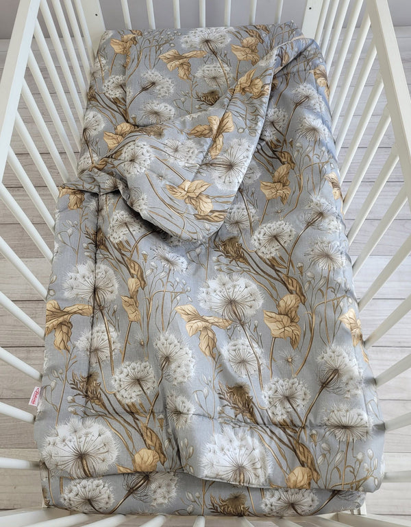Newborn vuodevaatesetti 2-kpl 75x100cm - Dandelions grey