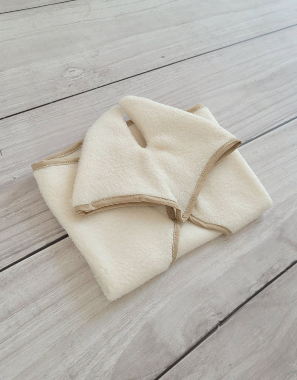 Steckenpferddecke und Ohrenhaube A3 - Cream