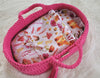 Puppenwagen Moseskorb - Fuchsia