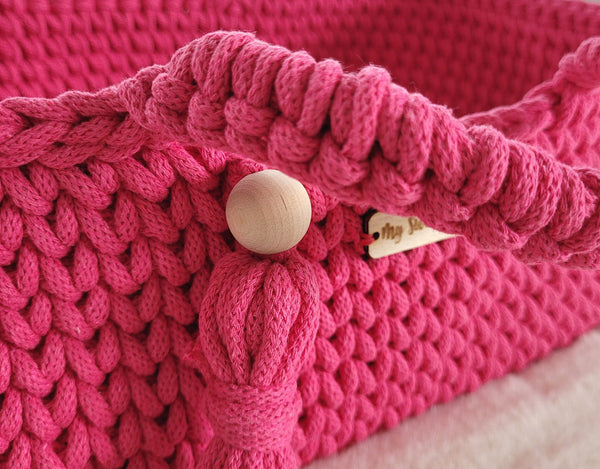 Puppenwagen Moseskorb - Fuchsia
