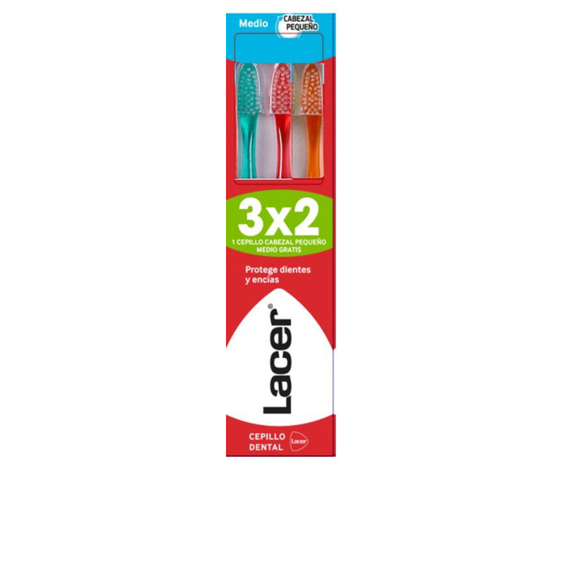 Lacer Cepillo Dental Cabezal Pequeño Medio Pack 3 U | Vuodevaatteet.fi