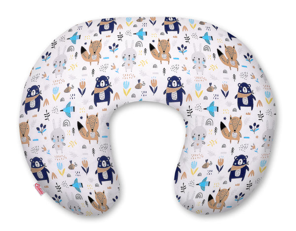 Monikäyttöinen ergonominen imetystyyny - navy blue bears