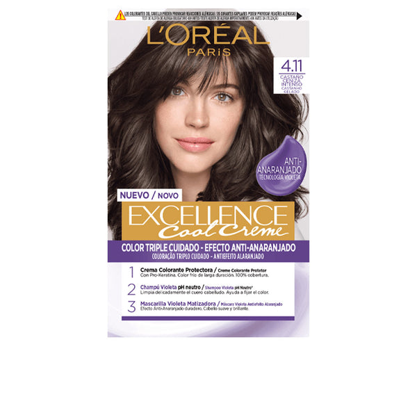 L'Oréal Paris Excellence cool hiusväri #4.11-intensiivinen tuhkakastanja 192 ml | Vuodevaatteet.fi