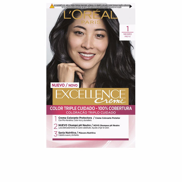 L'Oréal Paris Excellence Creme Dye #1-Black 192 Ml | Vuodevaatteet.fi
