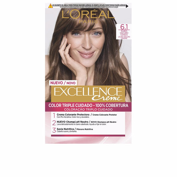 L'Oréal Paris Excellence Creme Dye #6.1-Dark Ash Blonde 192 Ml | Vuodevaatteet.fi