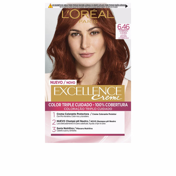 L'Oréal Paris Excellence Creme Dye #6.46-Dark Coppery Mahogany Blonde 192 Ml | Vuodevaatteet.fi