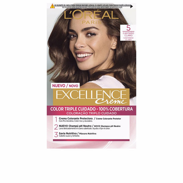 L'Oréal Paris Excellence creme hiusväri #5-vaaleanruskea 192 ml | Vuodevaatteet.fi
