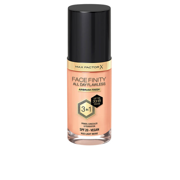 Max Factor Facefinity 3in1 pohjustaja, peitevoide & meikkivoide #32-vaalea beige 30 ml | Vuodevaatteet.fi