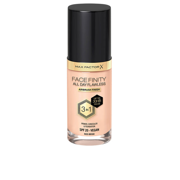 Max Factor Facefinity 3in1 pohjustaja, peitevoide & meikkivoide #55-beige 30 ml | Vuodevaatteet.fi