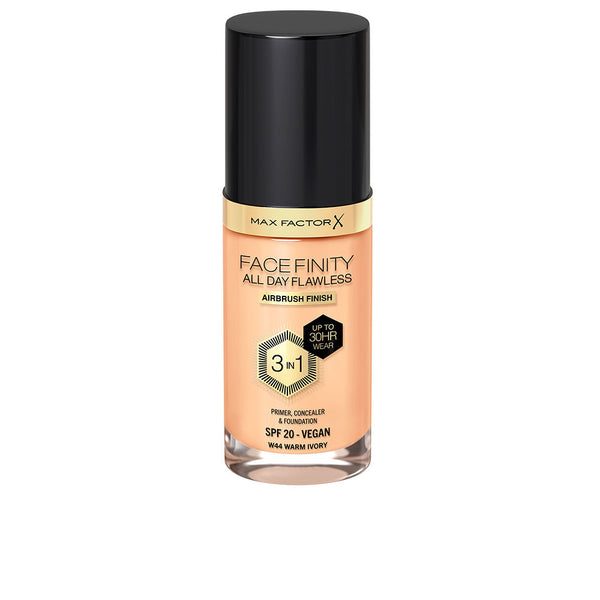 Max Factor Facefinity 3in1 pohjustusvoide, peitevoide & meikkivoide #44-warm ivory 30 ml | Vuodevaatteet.fi