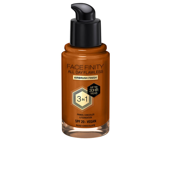 Max Factor Facefinity all day flawless 3 in 1 meikkivoide #n102-chocolate 30 ml | Vuodevaatteet.fi