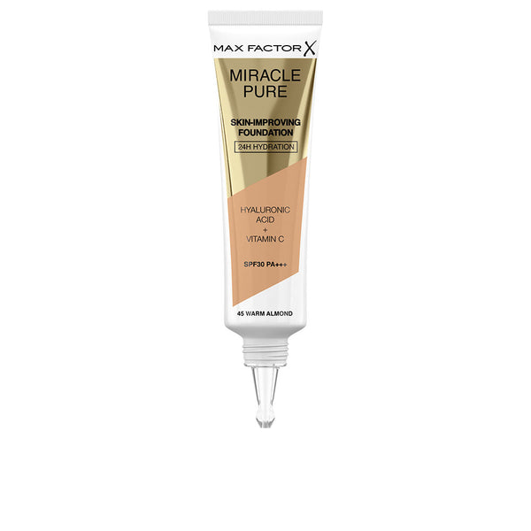Max Factor Miracle pure ihoa parantava meikkivoide 24h kosteutus spf30 #45-lämmin manteli 30 ml | Vuodevaatteet.fi