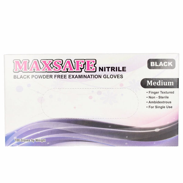 Maxsafe nitriilikäsineet koko m #musta 100 kpl | Vuodevaatteet.fi