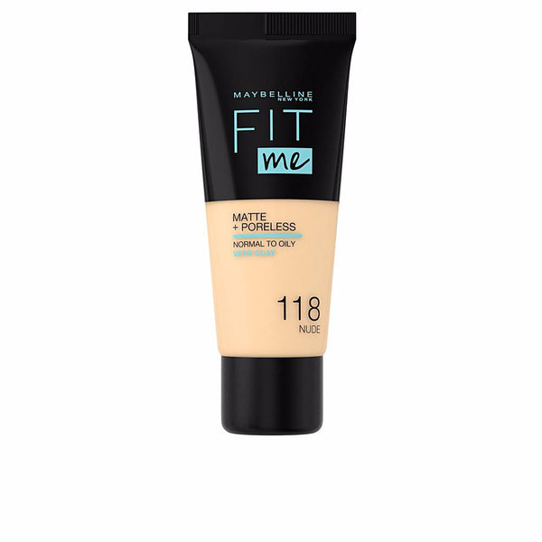 Maybelline Fit me matte+poreless meikkivoide #118-nude | Vuodevaatteet.fi