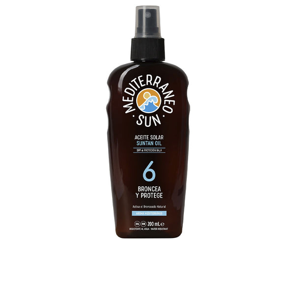 Mediterraneo Sun Coconut aurinkoöljy tumma rusketus spf6 200 ml | Vuodevaatteet.fi
