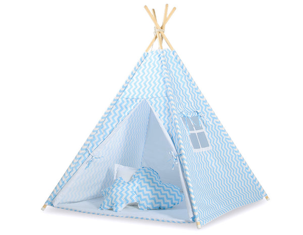 Leikkiteltta + Pehmuste - Chevron Blue