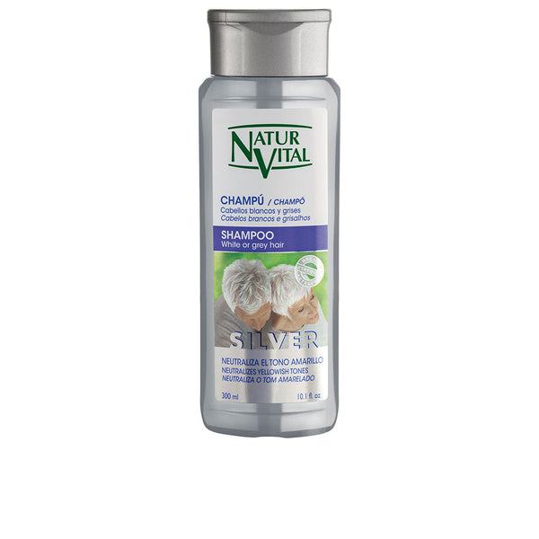 Natur Vital Champú silver valkoisille ja harmaille hiuksille 300 ml | Vuodevaatteet.fi