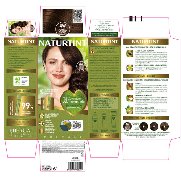 Naturtint Ammonia-Free Dye #4W-Radiant Dark Brown 170 Ml | Vuodevaatteet.fi