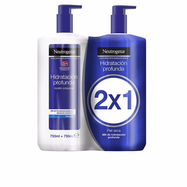 Neutrogena Deep hydration kuivan ihon lotion pakkaus 2 x 750 ml | Vuodevaatteet.fi