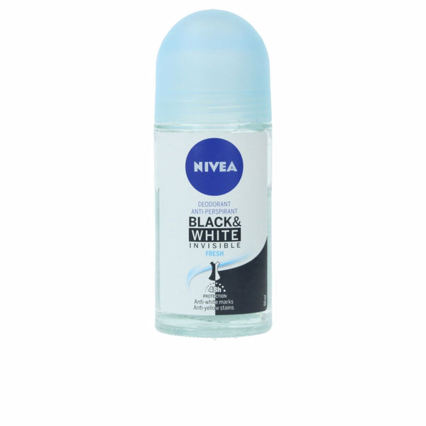 Nivea Black & white invisible fresh deo roll-on 50 ml | Vuodevaatteet.fi