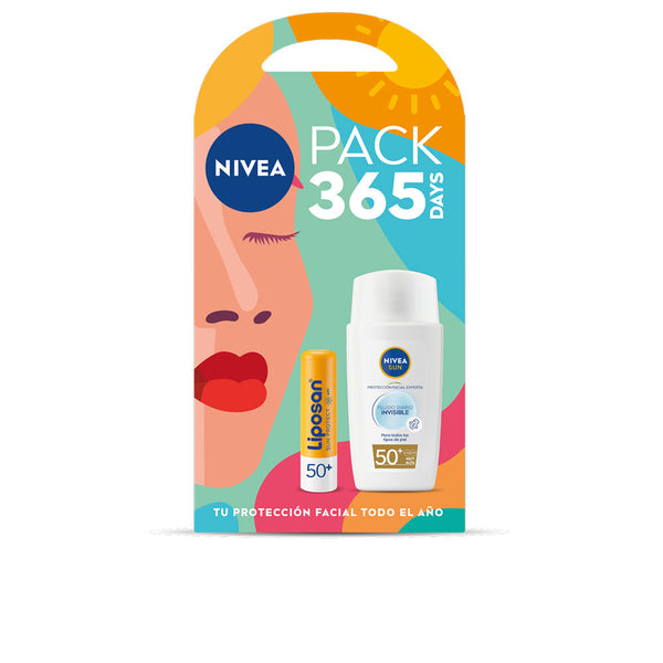 Nivea Sun Invisible Daily Fluid Spf50 + Liposan Spf50 Pack 2 Pcs | Vuodevaatteet.fi