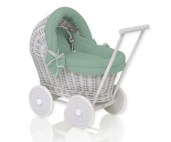 Nukkevaunu - Grey With Pastel Green