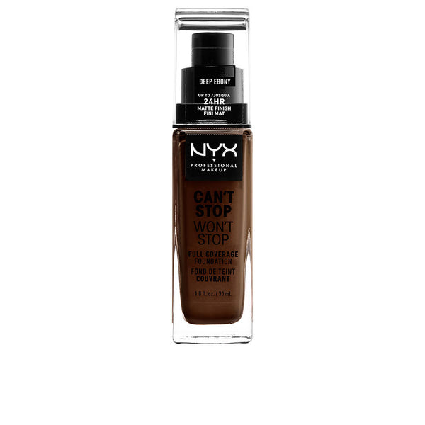 Nyx Professional Make Up Can'T Stop Won'T Stop Full Coverage Foundation #Deep Ebony 30 Ml | Vuodevaatteet.fi