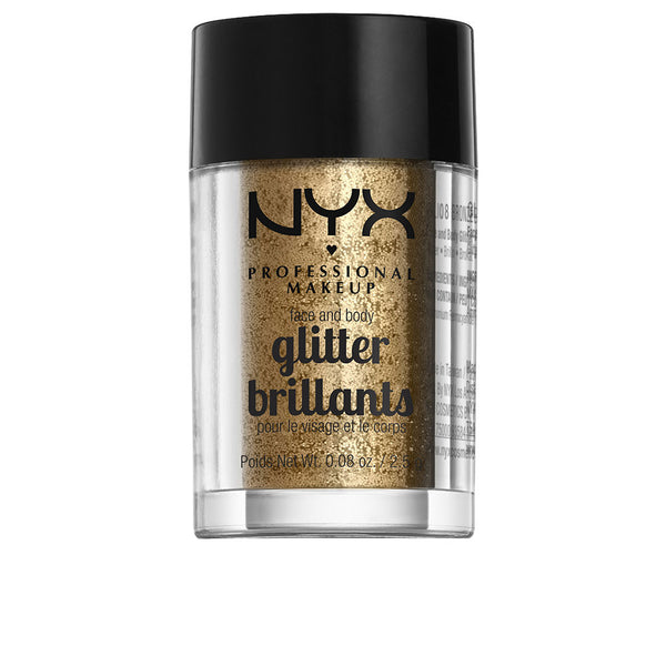 Nyx Professional Make Up Glitter brillants kasvoille ja vartalolle #bronze | Vuodevaatteet.fi