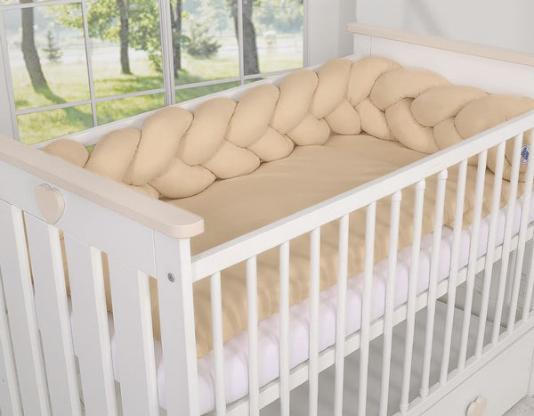 Geflochtene Stoßstange für das Kinderbett - Beige