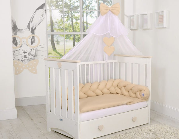 Geflochtene Stoßstange für das Kinderbett - Beige