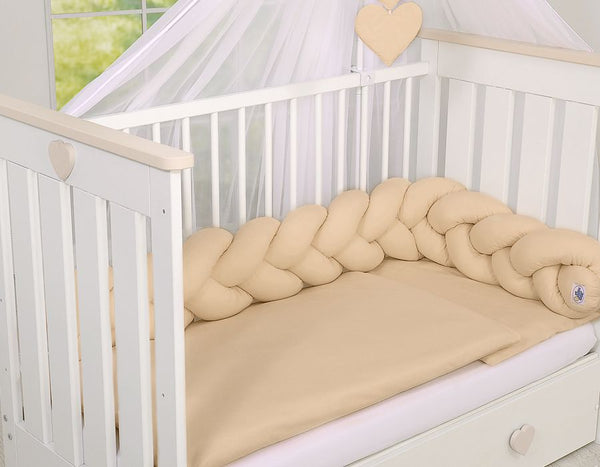 Geflochtene Stoßstange für das Kinderbett - Beige