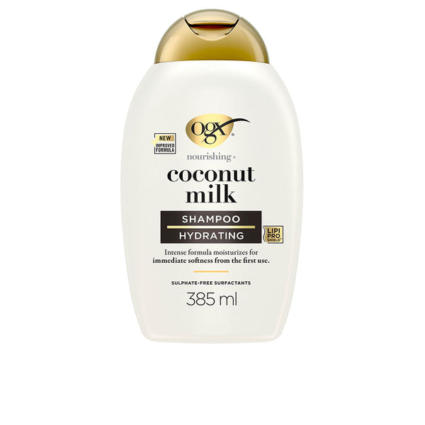 Ogx parabeeniton kookosmaito shampoo, kuivat hiukset, hydrataatio ja elastisuus 385 ml | Vuodevaatteet.fi