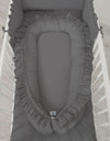 Babynest mit Rüschen - Anthrazit