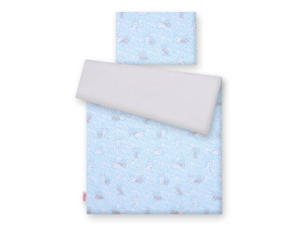 Bettwäsche-Set für Babys - 135x100cm - Blue Rabbits/Gray