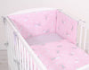 Bettwäsche-Set für Babys – 135x100cm – Pink Rabbits/Grey
