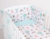 Pussilakanasetti Vauvalle - 120X90cm - Foxes Beige/Mint