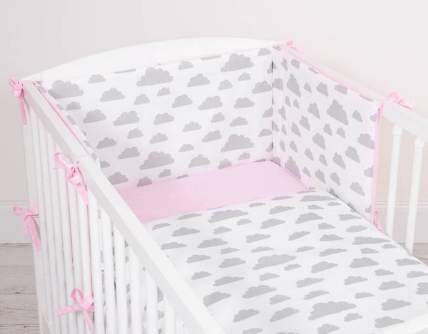 Bettwäsche-Set für Babys - 135X100cm - Clouds Grau/Pink