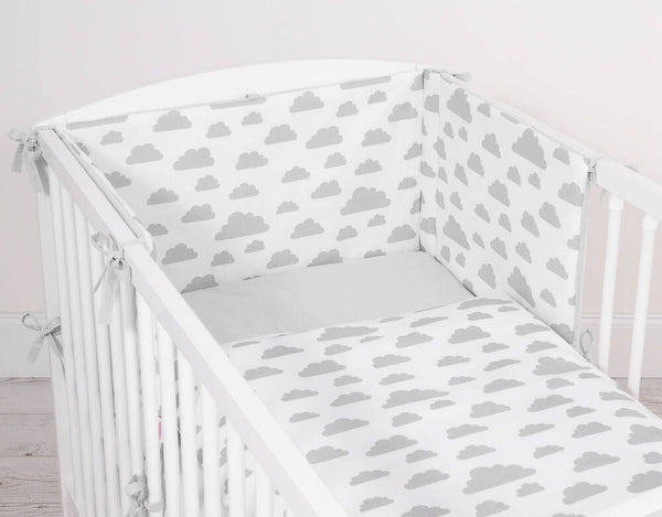 Bettwäsche-Set für Babys - 120x90cm - Wolken Grau/Grau