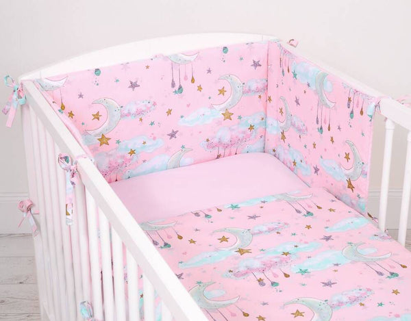 Bettwäsche-Set für Babys – 120 x 90 cm – Moons Pink