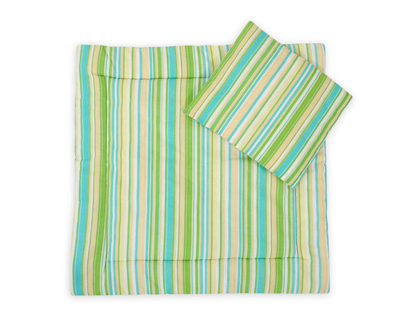 Vauvan peitto 77x77cm ja tyyny - Green stripes