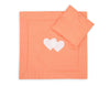 Vauvan peitto 77x77cm ja tyyny - Peach polka dots hearts