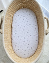 Moseskorb-Laken - Boho - Mini Graue Sterne