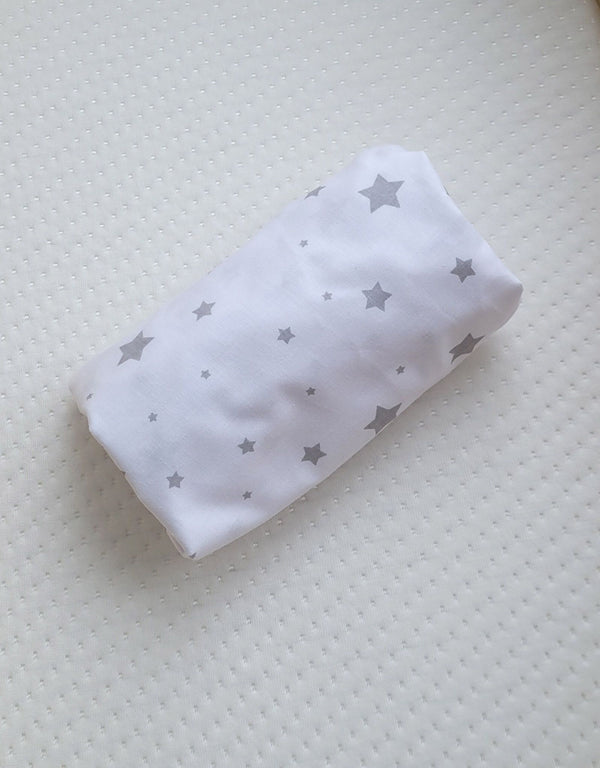 Moseskorb-Laken - Boho - Mini Graue Sterne