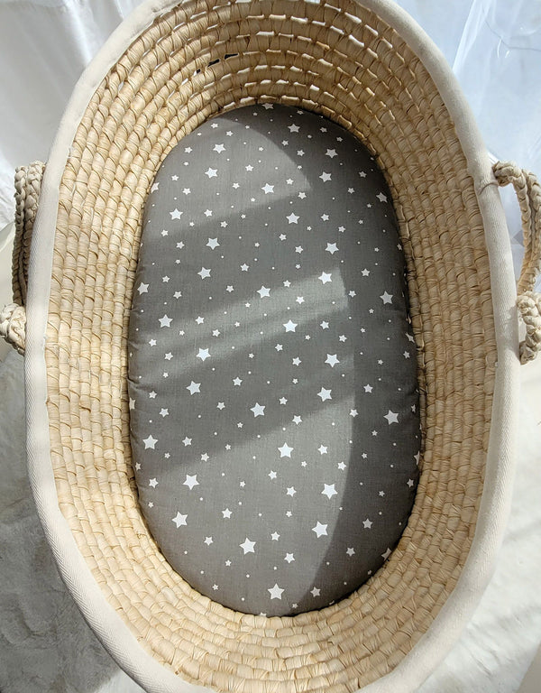 Moseskorb Bettlaken - Boho - Mini Stars White