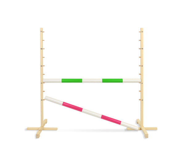 Hobby Horsing Hindernis 120cm mit zwei Stangen - Grün und Pink