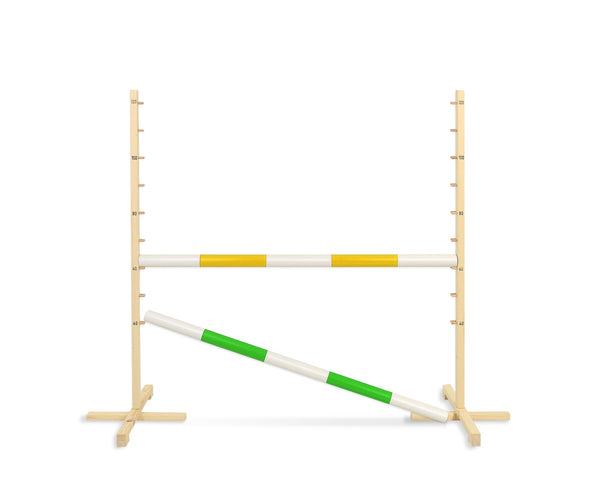 Steckenpferd Hindernis 120cm mit zwei Stangen - Gelb und grün