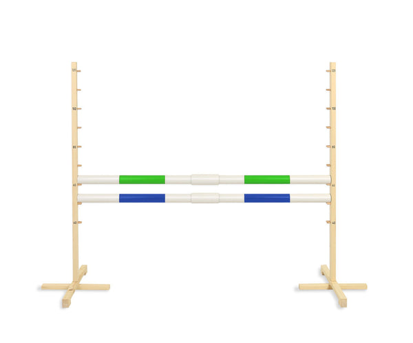 Steckenpferd Hindernis 160cm mit zwei Stangen - Grün und Blau