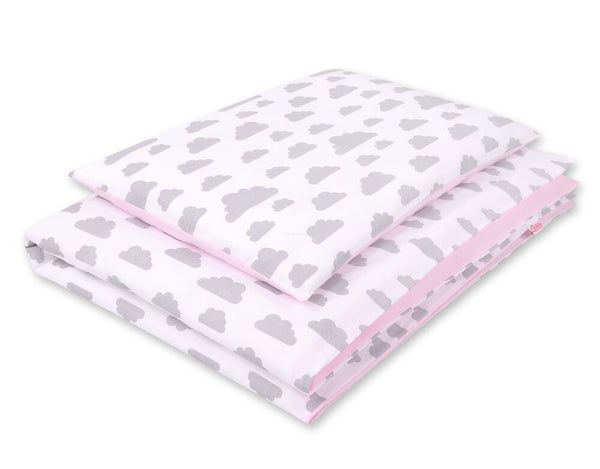 Pussilakanasetti Vauvalle - 120X90cm - Clouds Gray/Pink
