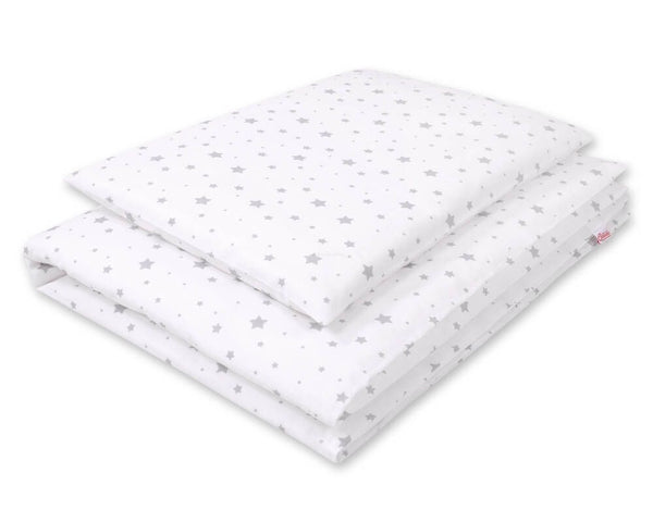 Pussilakanasetti Vauvalle - 135X100cm - Mini Gray Stars