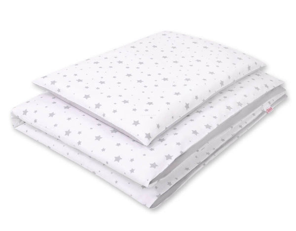 Pussilakanasetti Vauvalle - 135X100cm - Mini Gray Stars/Gray